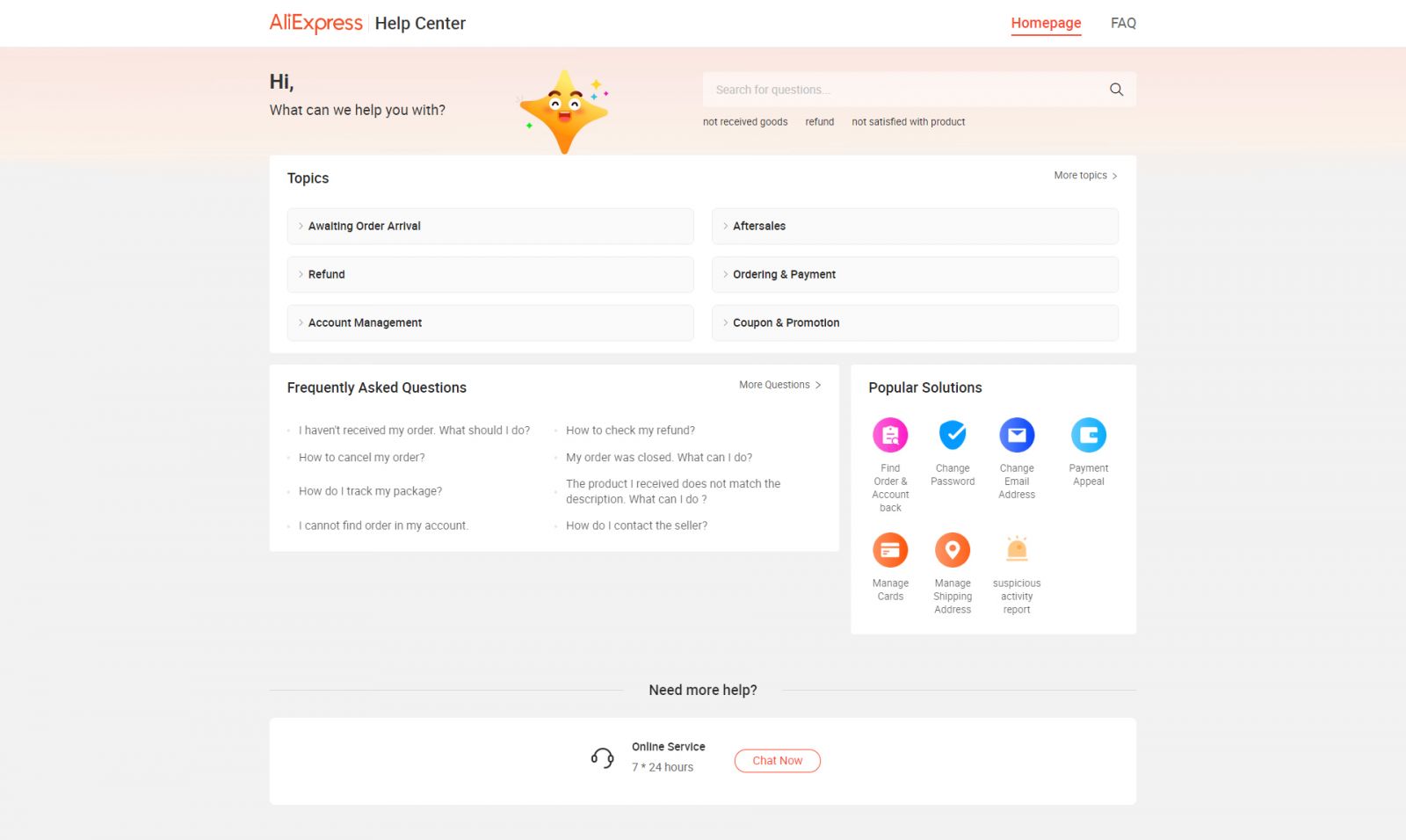 Aliexpress kontakt