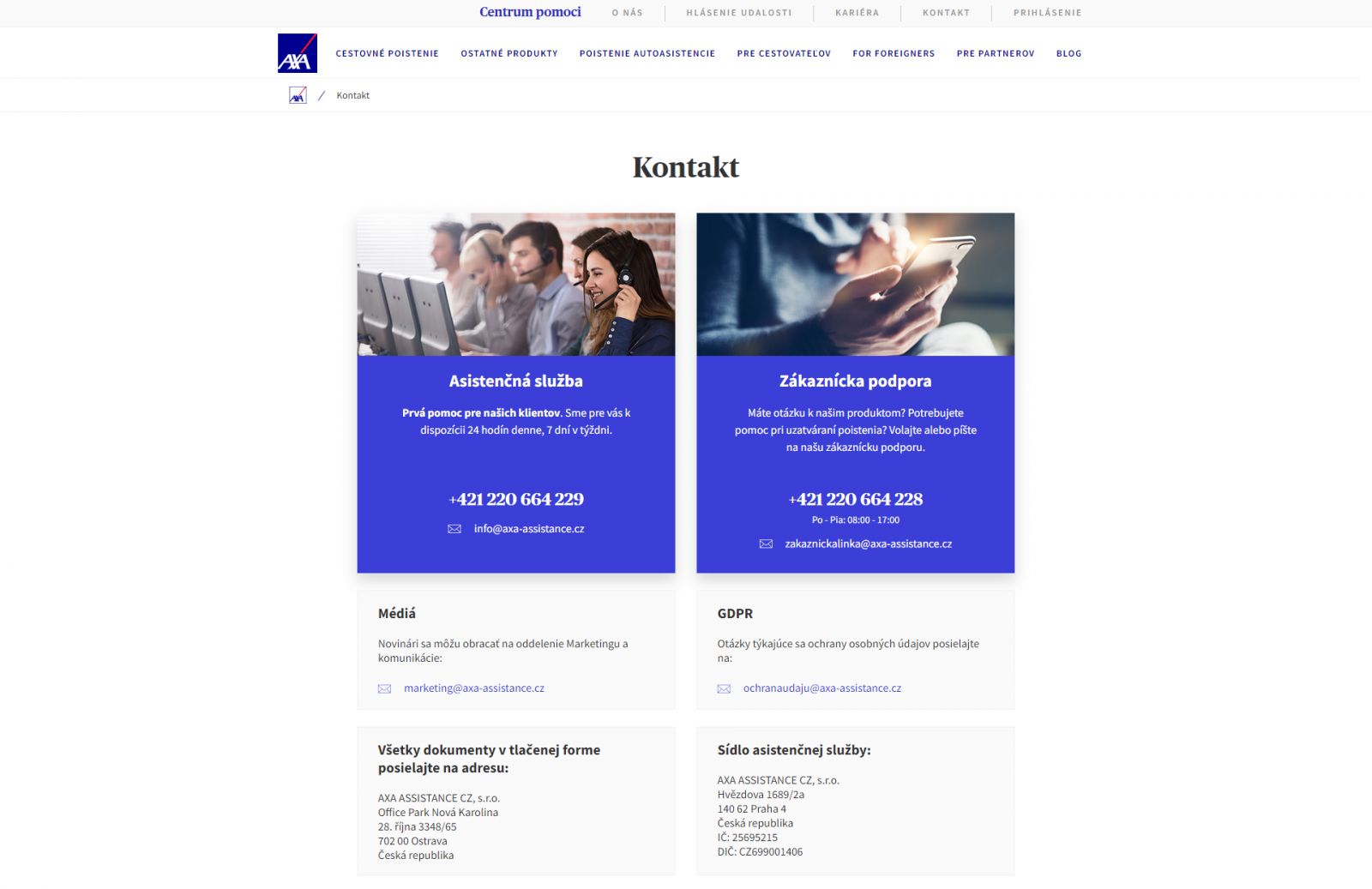 AXA kontakt telefon