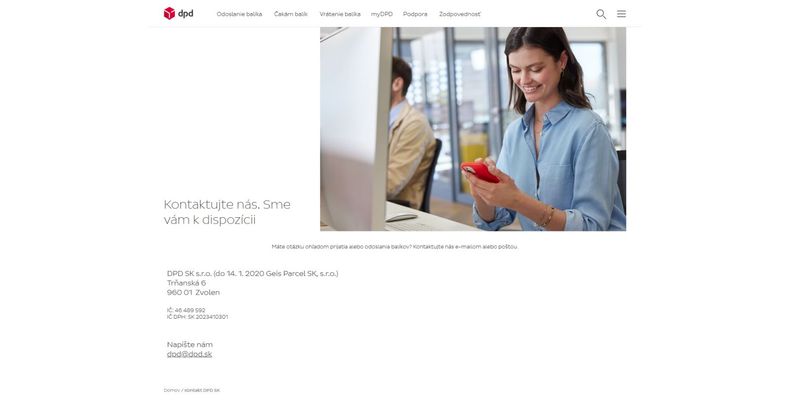 DPD kontakt, telefon