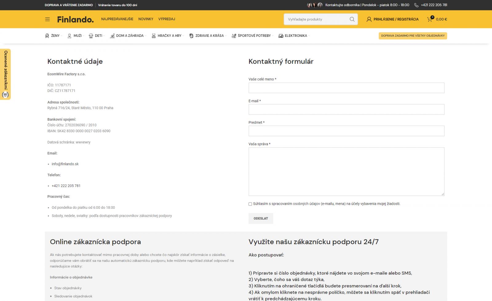 Finlando.sk kontakt