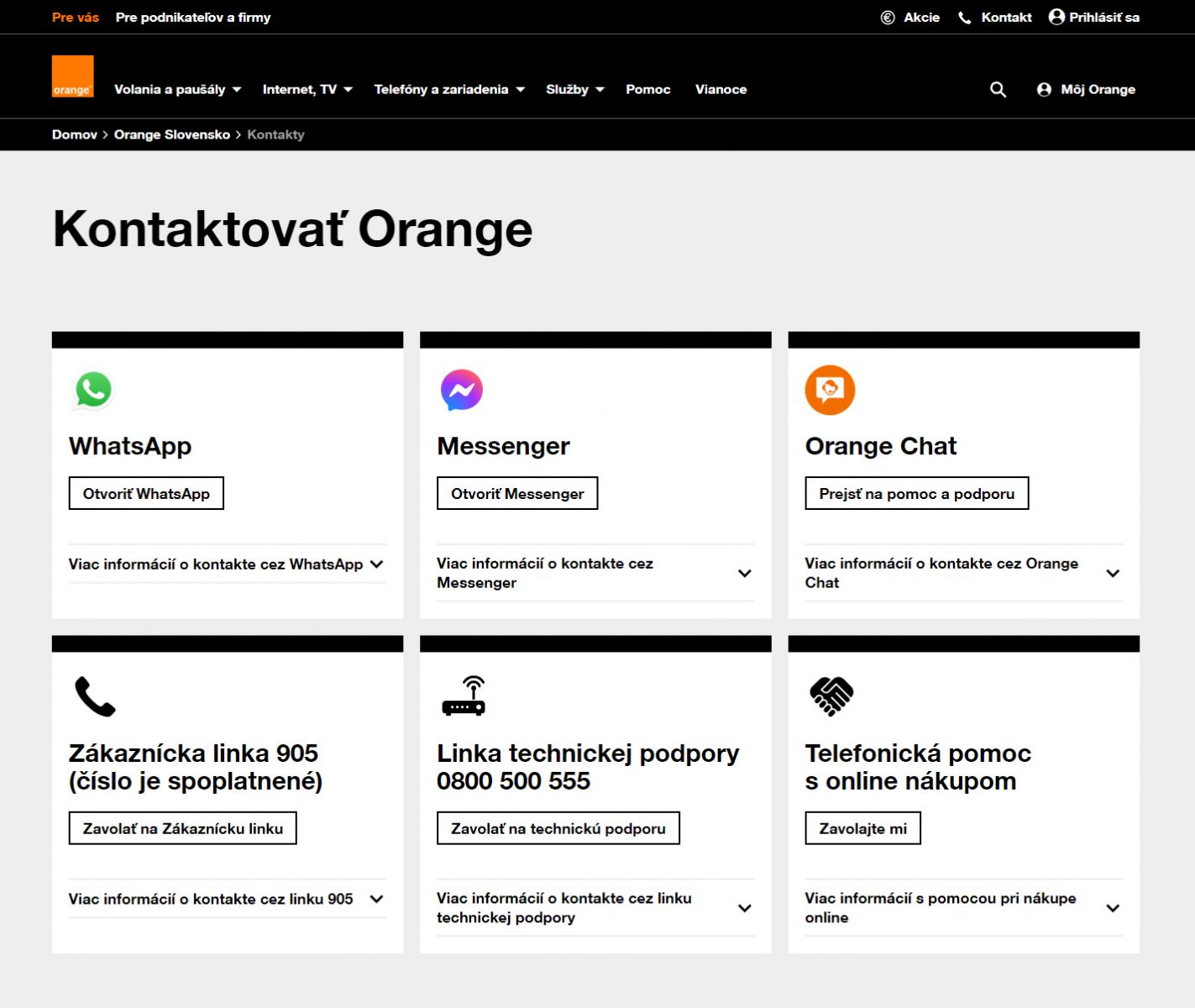 Orange kontakt